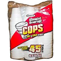 PRIDE PRODUCTS CORPORATION 62901 Dart Foam Cups, 8.5 oz, White