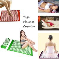 YAVOCOS Body Back Head Foot Massager Cushion Acupressure Mat Relieve Stress Pain Acupuncture Spike Yoga Mat with Pillow Drop Shipping (Grass Green)