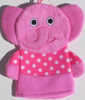 Terry Cloth Bath Puppet / Wash Cloth / Bathmitt / Bath Mitt Pink (Elephant)