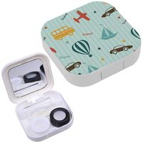 Portable Contact Lens Case Box Travel Kit Mirror + Bottle + Tweezers Container Holder [ Transport Kids ]