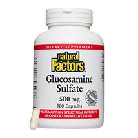 Natural Factors, Glucosamine Sulfate, Supports Healthy Joint Mobility, Cartilage and Connective Tissue, 180 capsules (180 servings)