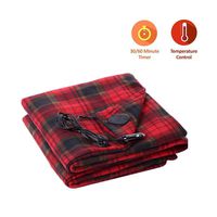 KOBWA Car Cozy 12-Volt Heated Travel Blanket(Red Plaid, 59"x 59") Electric Car Blanket Heated Smart Multifunctional Travel Electric Blanket for Car, Truck, Boats or RV with High/Low Temp Control