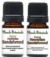 Miracle Botanicals Organic Sandalwood Essential Oil Set - 100% Pure Therapeutic Grade - (2)5ml