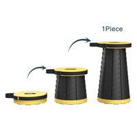 Viya Retractable Folding Stool for Camping Travel Small Portable Lightweight Collapsable Foldable Seat Chair for Fishing BBQ Outdoors Indoors Kitchen Load 250lbs (Yellow)