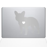 The Decal Guru I Love My French Bulldog Decal Vinyl Sticker, 15" MacBook Pro (2015 & Older Models), Silver (1480-MAC-15P-S)