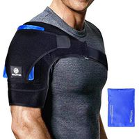 Shoulder Brace with Pressure Pad Light and Breathable Neoprene + Hot Cold Reusable Pack [2020 Version] for Rotator Cuff, Injury Prevention, Sprain,Dislocated AC Joint, Soreness and Fracture