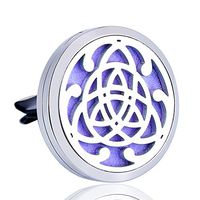 Anavia Aromatherapy Diffuser Large 38mm Car Clip + 12 Pads Surgical Grade Stainless Steel Locket (Large Premium Celtic Knots)