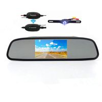 Ehotchpotch Wireless Rearview Camera 4.3'' TFT LCD Display Rearview Mirror Monitor with Waterproof Night Vision Rear View Backup Camera Parking Reverse System