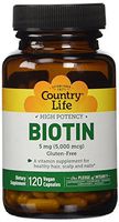Country Life High Potency Biotin 5 mg Vegetarian Capsules, 120-Capsules by Country Life