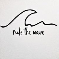 Chase Grace Studio Ride The Wave Surf Ocean Vinyl Decal Sticker|BLACK|Cars Trucks Vans SUV Laptops Surfboards Walls Glass Metal |7.5" X 3.5"|CGS880