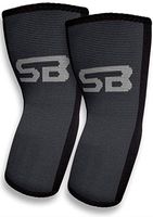 SB SOX Compression Elbow Brace (Pair) – Great Support That Stays in Place – for Tennis Elbow, Tendonitis, Arthritis, Golfers Elbow – Perfect for Weightlifting, Sports, Any Use (Black/Gray, Medium)
