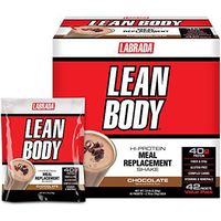 Lean Body MRP All-In-One Chocolate Meal Replacement Shake,  40g Protein, Whey Blend, 8g Healthy Fats EFA's & Fiber, 22 Vitamins and Minerals , No artificial color, Gluten Free, (42 Packets)