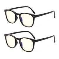 Computer Glasses - Anti-blue glasses - Blue Light Blocking Reading Glasses Anti Glare UV Eyeglasses (2 Black, 1.75)