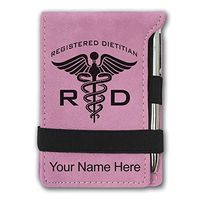 Mini Notepad, RD Registered Dietitian, Personalized Engraving Included (Pink)