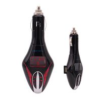 New Bluetooth MP3 Player FM Transmitter Car Kit Player with USB Charger Handsfree Calling Bluetooth Function USB/SD Remote Control Aux Input Red Color Light