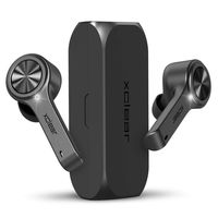 XClear Wireless Earbuds with Immersive Sounds True 5.0 Bluetooth in-Ear Headphones with Charging Case/Quick-Pairing Stereo Calls/Built-in Microphones/IPX5 Sweatproof/Pumping Bass for Sports Black