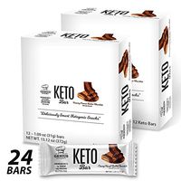 Genius Gourmet Gluten Free Keto Protein Bar, Natural Chocolate Bar, Premium MCTs, Low Carb, Low Sugar (24, Chocolate Peanut Butter)