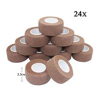 Vet Wrap Medical Tape for Skin Bandage Tape Vet Tape 1 inch x 24 PCS Dark Skin Cohesive Bandage Fabric Self Sticking Bandage Wrap Self Adhering Bandage Waterproof Wrap Bandage Self Adhesive Tape