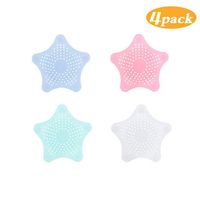 XGao Floor Drain 4pcs Silicone Hair Stopper Bath Catcher Star Sink Strainer Sewer Filter Shower Cover Sewer Debris Filter Net Covers Home Living Room Bathroom Kitchen Bathtub Supplies (MR)