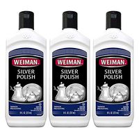 Weiman Silver Polish and Cleaner - 8 Ounce - Clean Shine and Polish Safe Protective Prevent Tarnish (Pack of 3)