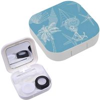 Portable Contact Lens Case Box Travel Kit Mirror + Bottle + Tweezers Container Holder [ Blue Star ]