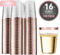 Rose Gold Rim Cups (Rose Gold, 100)