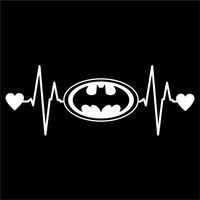 Batman Love Heartbeat 6" Decorative DIE Cut Decal Vinyl Stickers Symbol for Cars Tablets LAPTOPS Skateboard - Black Color