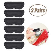Heel Cushion Inserts Heel Grips Heel Pads for Loose Shoes,Leather High Heel Pads for Shoes Too Big,High Heel Inserts for Women Men Anti Slip Blister, High Heel Insoles,3 Pairs (Black, Thicker)