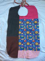 Handmade Cloth Fabric Adult Bib Clothes Protector Crumb Catcher Reversible Silly Sea Creatures Patchwork