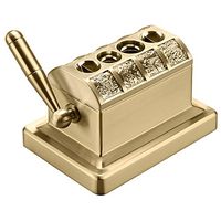 CIGARLOONG Cigar Cuttter Ancient Tradition Pattern for 2 Flat Cut and 2 V Cut Table Scissors(Color:Gold)