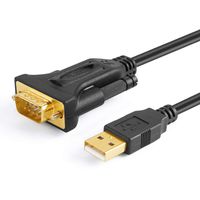 CableCreation 6.6 Feet USB to RS232 Adapter with PL2303 Chipset, Gold Plated USB 2.0 to DB9 Serial Converter Cable Support Cashier Register, Modem, Scanner, Digital Cameras,CNC etc, 2M /Black