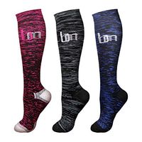Compression Socks (3 Pairs), 15-20 mmHg is Best Athletic & Medical for Men & Women, Running, Flight, Travel, Nurses, Pregnant (01 Red/Blue/Black, S/M)