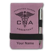 Mini Notepad, CNA Certified Nurse Assistant, Personalized Engraving Included (Pink)