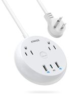 USB-C Power Strip with Power Delivery, Anker PowerStrip Pad, 2 Outlets and 3 USB (2 USB-A, 1 USB-C) with Switch Control and 5-Foot Power Cord, Compact Size (Renewed)