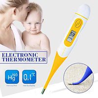 1PC Digital Thermometer,Digital LCD Heating Thermometer,Digital Medical LCD Flexible Tip Thermometer Adult Oral Mouth Rectal Audibl