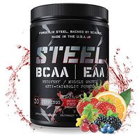 Steel Supplements Best BCAA EAA Powder High Performance Promotes Lean Muscle Growth 1lb (Fruit Punch)