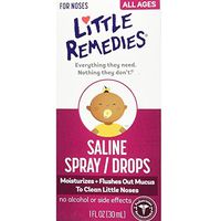 Little Noses Saline Spray/Drops for Dry for Stuffy Noses, 1-Ounce (30 ml)