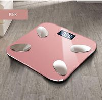 Rechargeable Battery Digital Weight Scale Glass LCD Display (Pink)