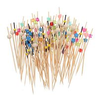 Food Picks Cocktail Fruit Appetizer Drink Sticks Disposable Wood Toothpicks Party About 100pcs - Disposable Forks