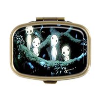 Guojew Kodamas Princess Mononoke Custom Fashion Square Pill Box Tablet Holder Pocket Purse Organizer Case Decoration Box