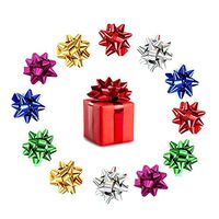 120pcs Mini Gift Bow, 1" Inch Metallic Star Bow Small Tiny Stick On Bows for Present Holiday Christmas Birthday Party Decoration Wrapping 6Color