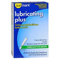 Sunmark Lubricating Plus Eye Drops - 0.01 oz doses - 30 single-use containers, Pack of 3