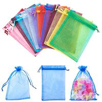 PH Pandahall 150 PCS 15 Color 5 x 7 Inches Organza Bags Jewelry Pouch Bags Organza Velvet Drawstring Pouches Wedding Favors Candy Gift Bags