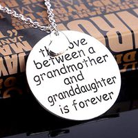 Family Necklace Pendant Gift The Love Between Grandma and Granddaughter Love Hot Prom Woman Pretty Cute Simple Elegant Jewerly Womens Best Comfy Style Design