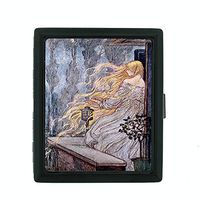 Perfection In Style Metal Cigarette Case Vintage Fairy Tale Design 004