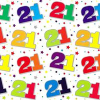 Simon Elvin 24 Sheets 21st Birthday Gift Wraps (One Size) (White/Multicolored)