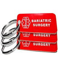 My Identity Doctor - 3 Pre-Engraved Bariatric Surgery Plastic Medical Alert ID Keychains, Small 2.25 x .79 Inch
