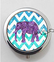 BlackKey Aztec Tribal Elephant Print 3-Compartment Decorative Pocket Gift Box Case Organizer for Pill, Color 1 -147