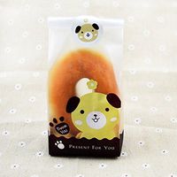 IYSHOUGONG 50 Pcs Large Cute Dog Pattern OPP Plastic Candy Bags Cellophane Bags Snack Bags Biscuit Cookie Packaging Bag with Stickers