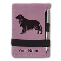 Mini Notepad, Golden Retriever Dog, Personalized Engraving Included (Pink)